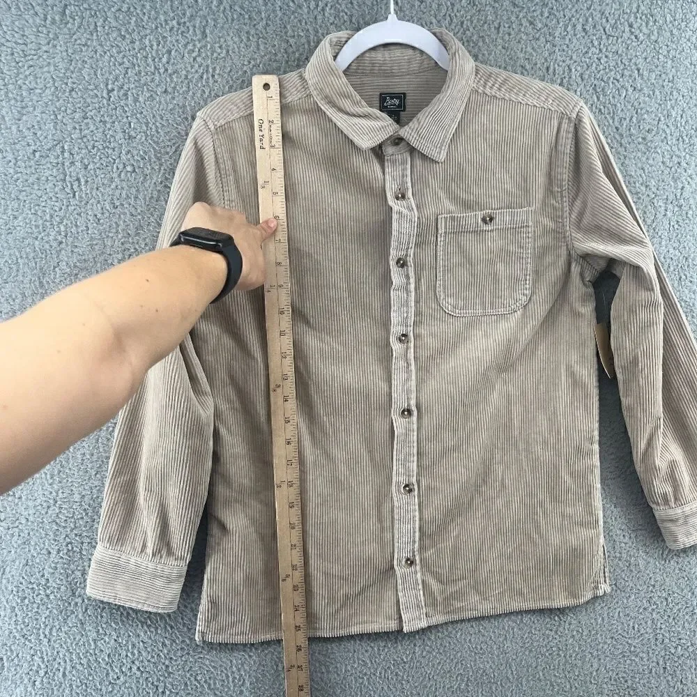 NWT Stitchfix Bixby Nomad Button-down Corduroy Shacket size 12-14 girls Tan